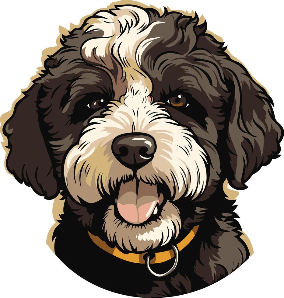 Adorable cartoon illustration of a happy dog with brown and white fur, perfect for pet-related businesses, websites, and social media vector