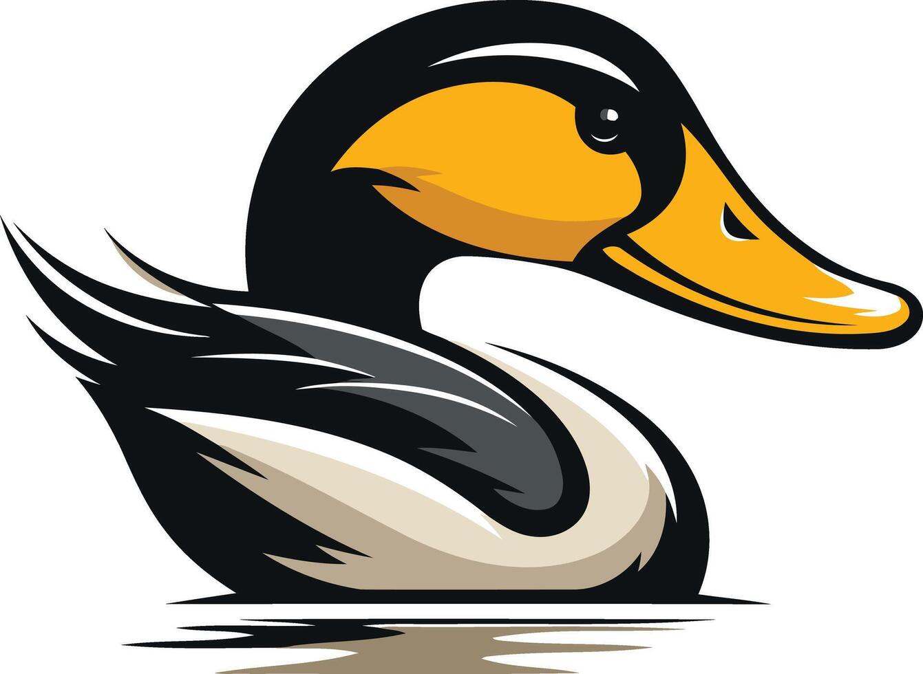 A bold, stylized illustration of a duck, perfect for branding, logos, and designs for outdoor and nature-themed businesses vector