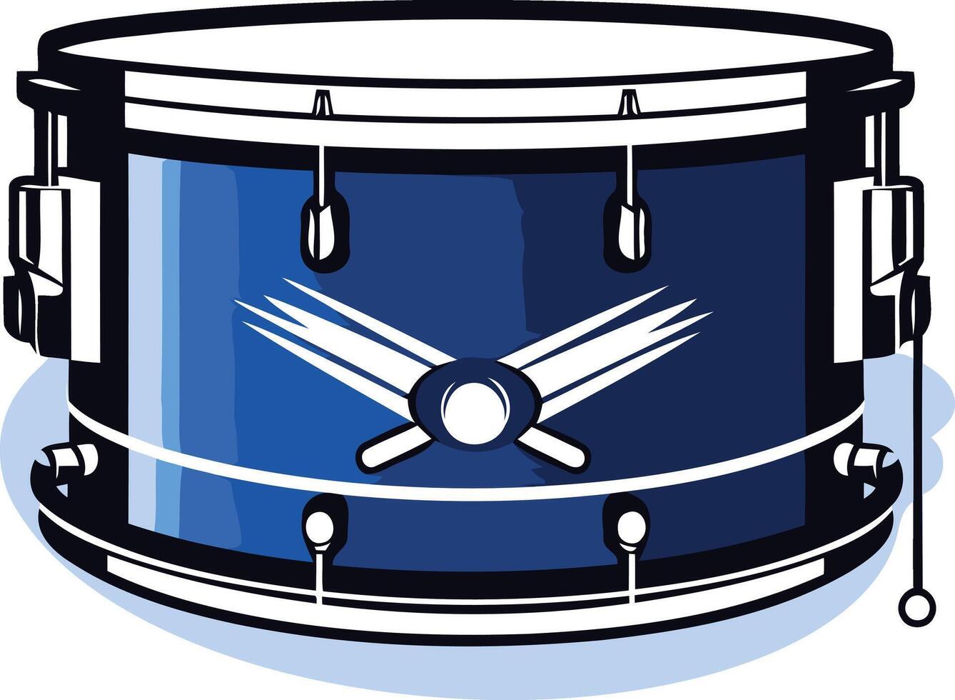 A blue snare drum with a cool design, perfect for drummers, musicians, and music lovers vector