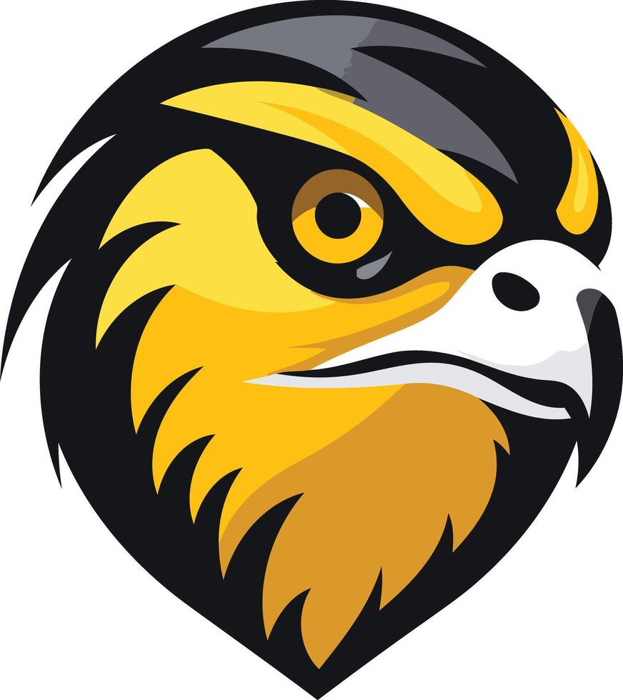 A bold and fierce falcon head logo design, perfect for sports teams, gaming communities, or any brand seeking a strong and powerful visual identity vector