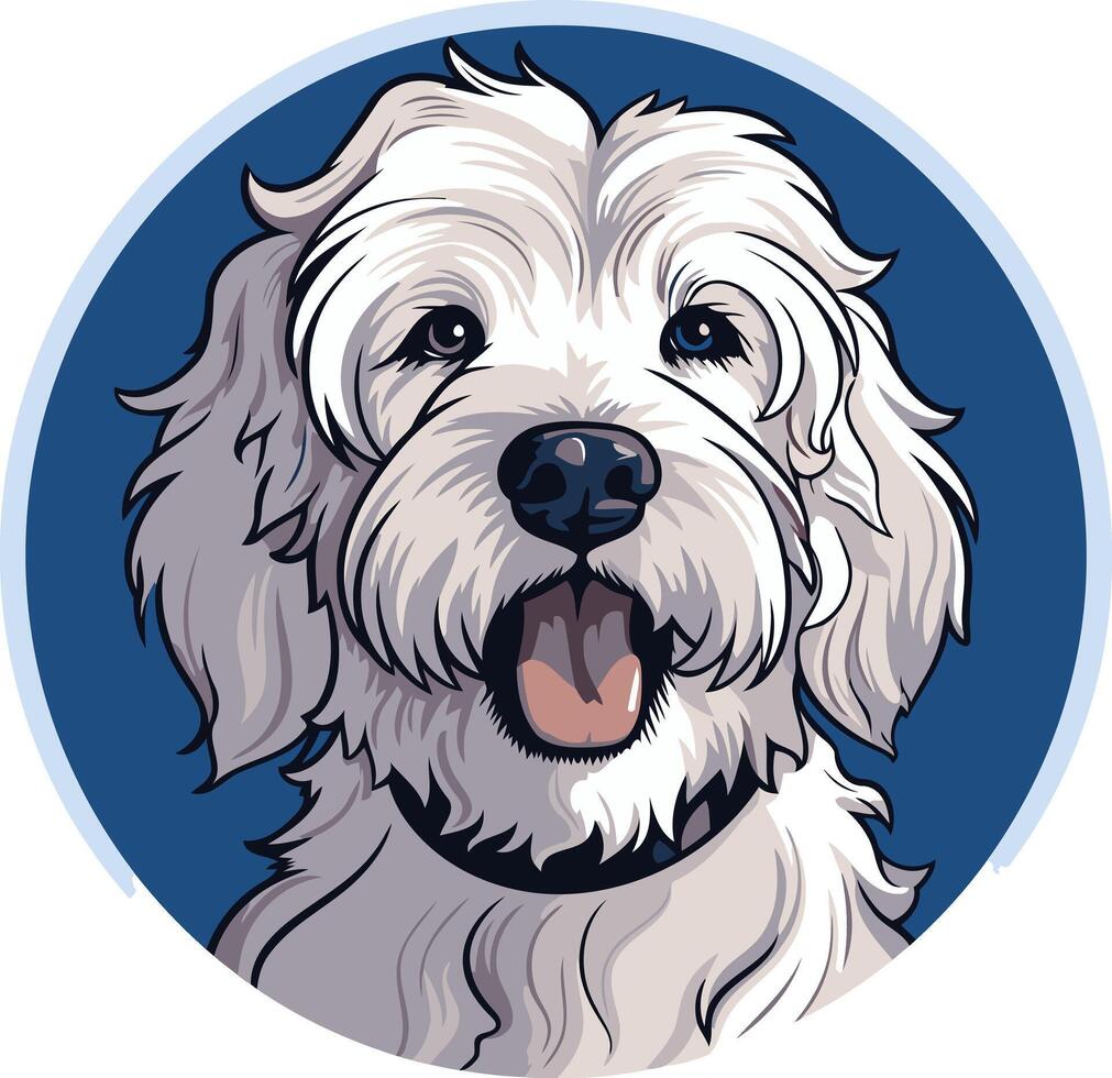 Adorable cartoon doodle dog with a friendly expression vector