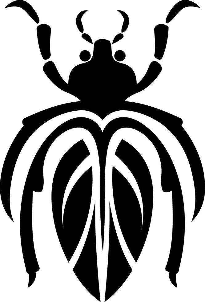 Bold, black and white tribal tattoo design of an insect, perfect for ink inspiration or decorative use vector
