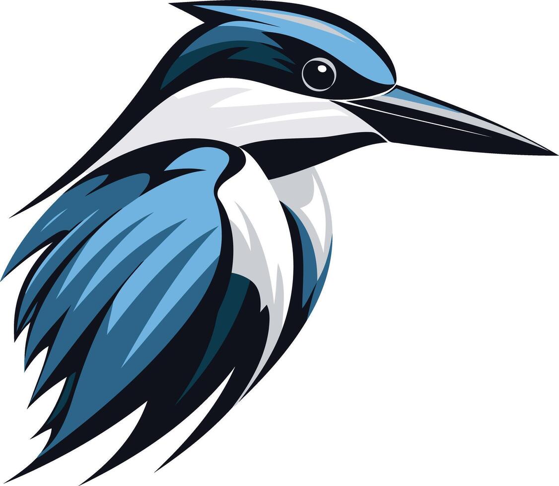 A stylized kingfisher bird logo design, perfect for a brand seeking a natural, powerful, and unique image vector
