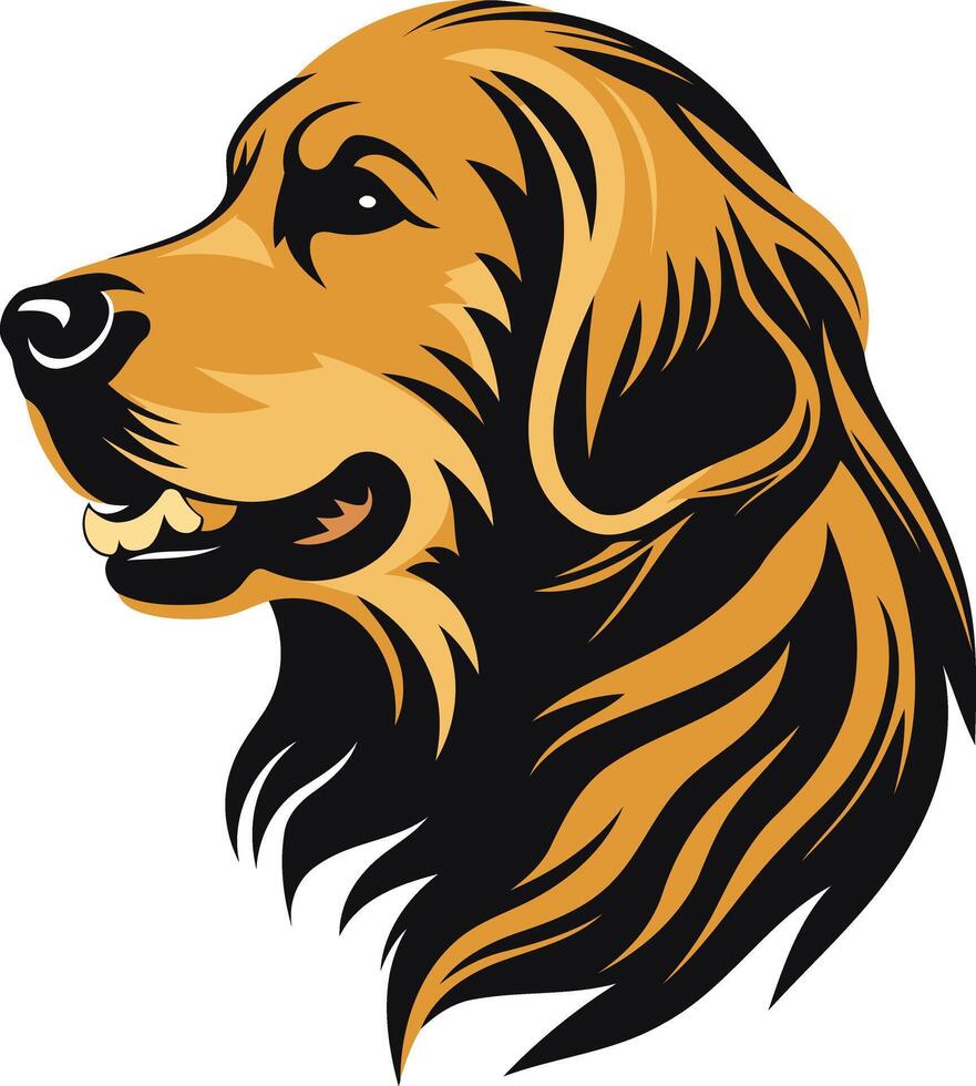 A friendly and playful golden retriever head, perfect for pet related designs, logos, and branding vector