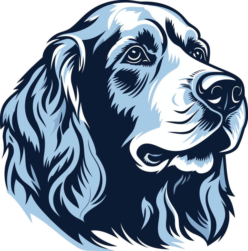 A striking, detailed illustration of a newfoundland dog's head, perfect for pet-related branding, logos, or designs vector