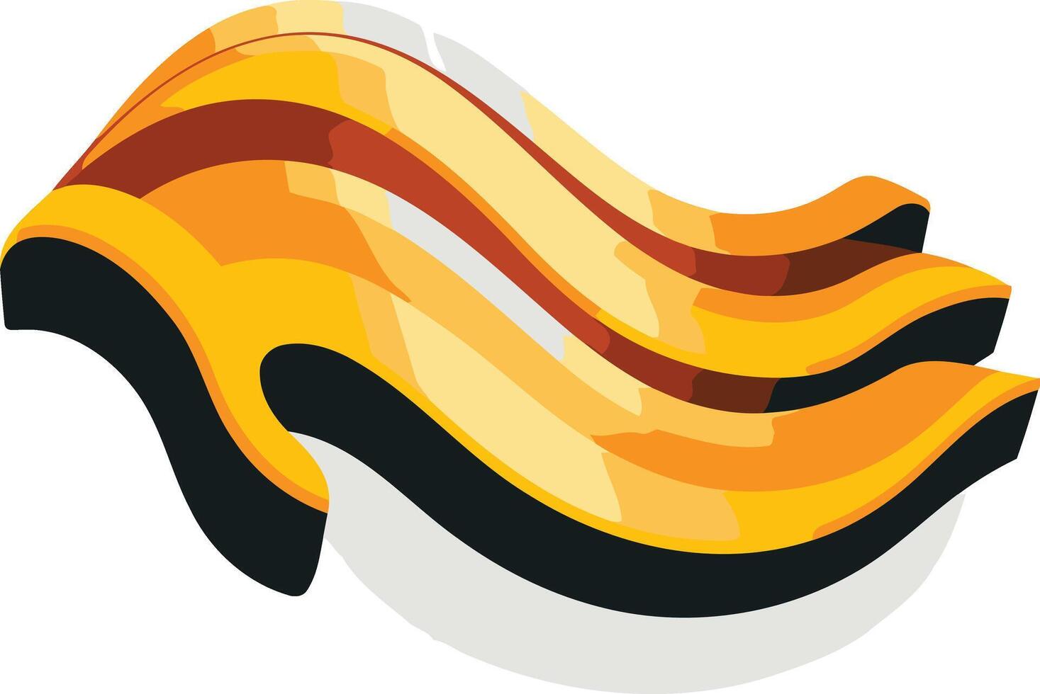 Abstract 3d logo design with dynamic waves in gold and black vector