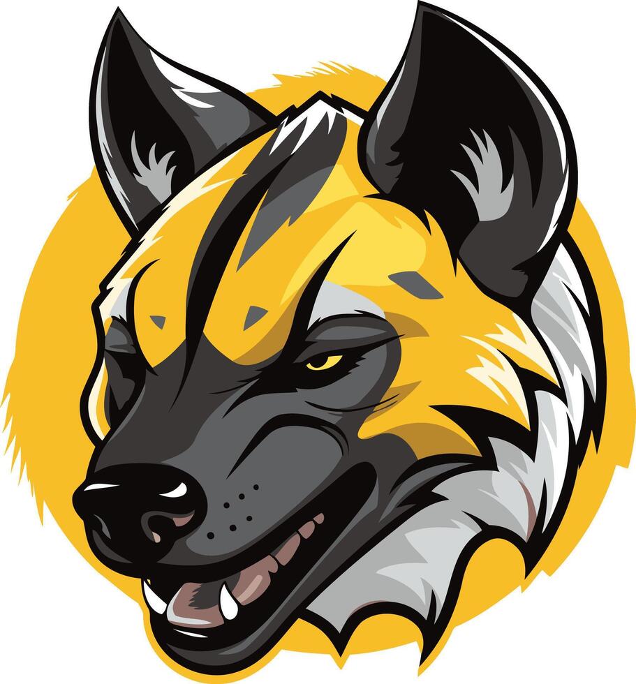 A fierce and powerful african wild dog head illustration, perfect for branding, logos, and mascot designs vector