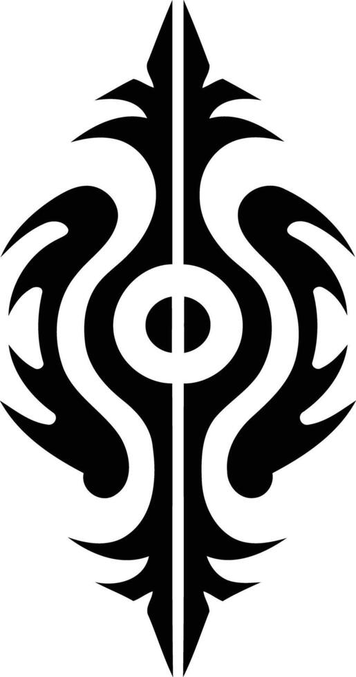 Intricate black and white tribal tattoo design vector
