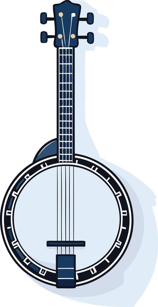 A simple, clean illustration of a banjo, perfect for use in musical designs, branding, or social media content vector