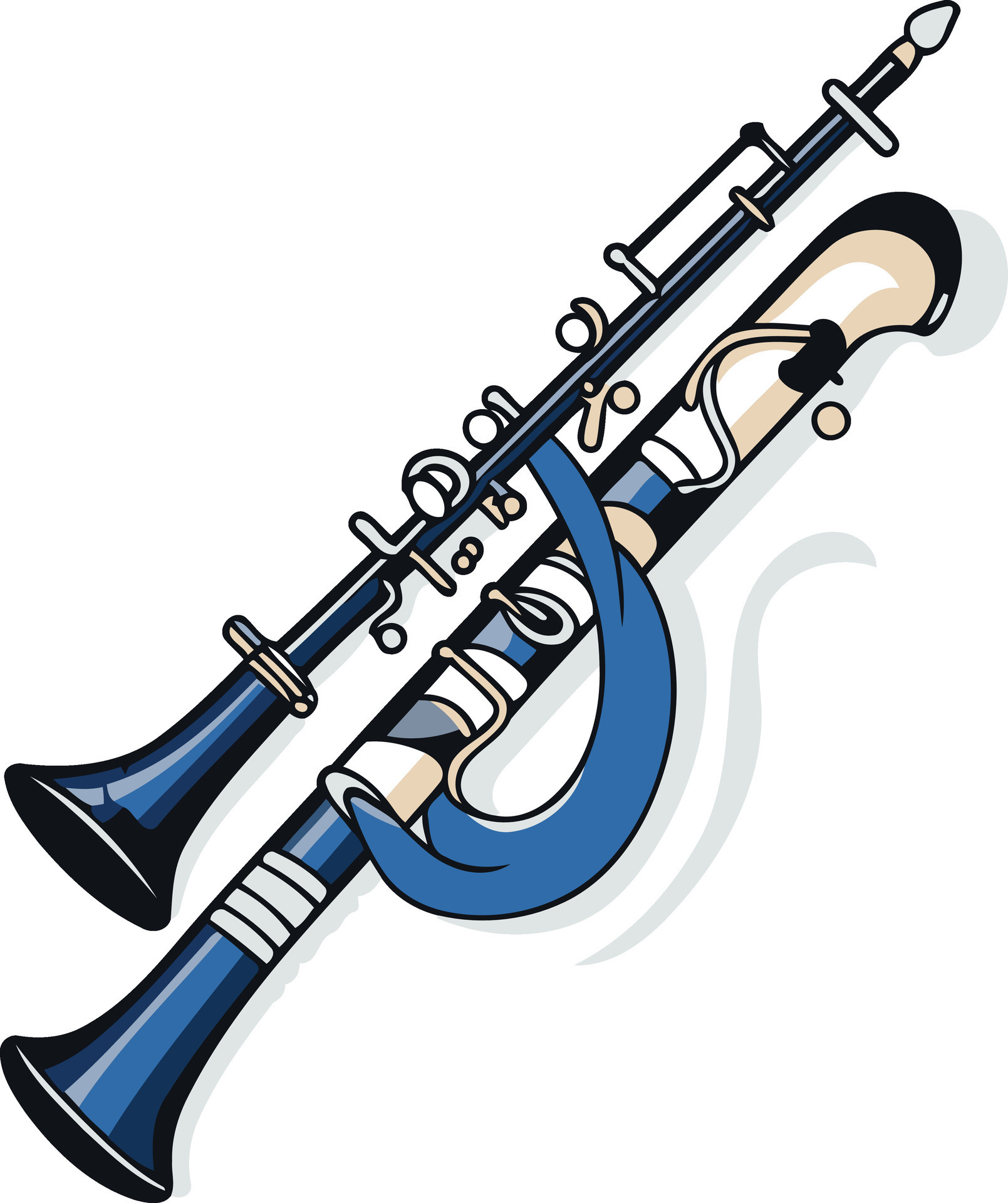 A vibrant illustration of a double reed woodwind instrument, perfect