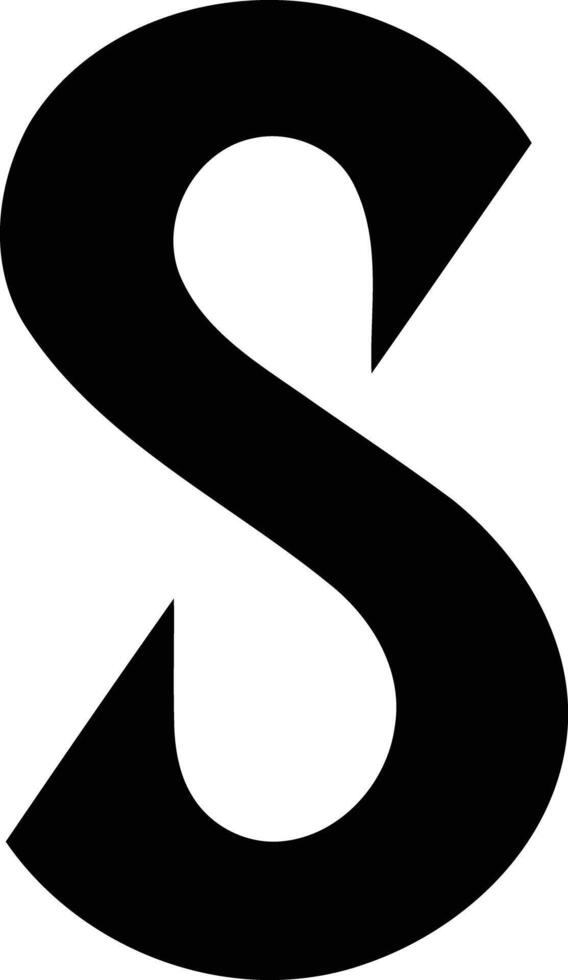 Bold, black letter s in a simple, modern font vector