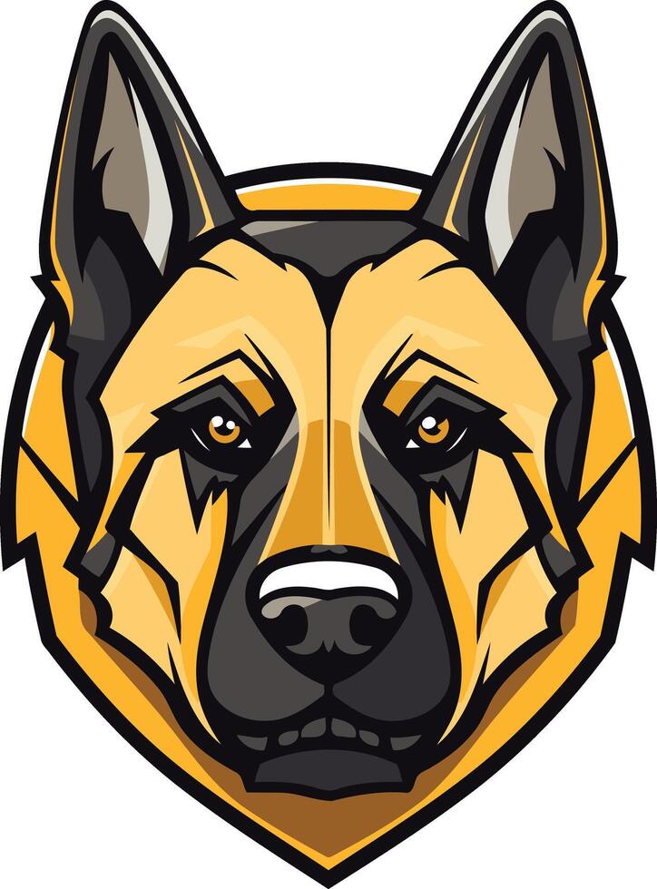 Powerful and imposing, this german shepherd logo is perfect for security companies, dog training businesses, or any brand wanting to project strength and loyalty vector