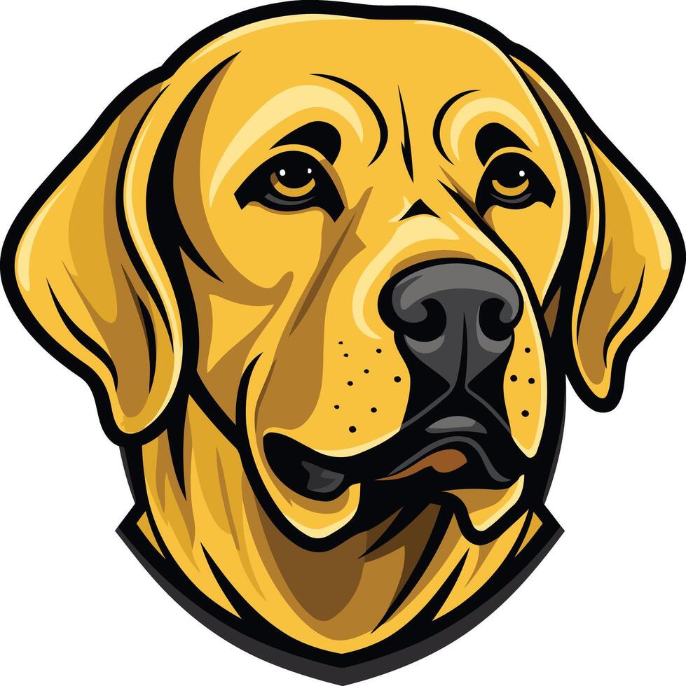 A friendly and approachable labrador retriever head illustration, perfect for pet care, animal shelters, dog-related businesses, or any project that needs a lovable canine mascot vector