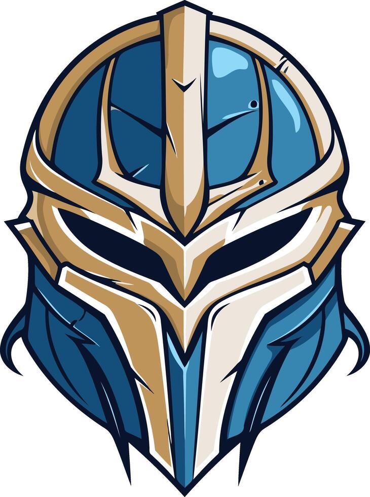 A striking and stylized knight helmet design, perfect for gaming logos, esports teams, or fantasy-themed projects vector