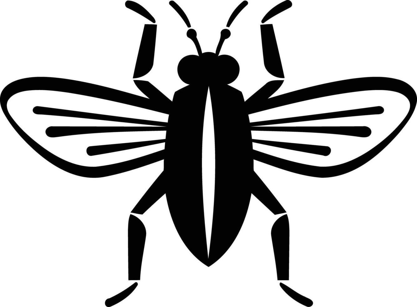 Simple black and white silhouette of a fly vector