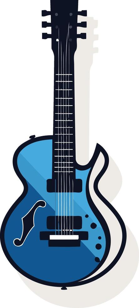 A stylish blue electric guitar icon, perfect for music-related designs, websites, and branding vector