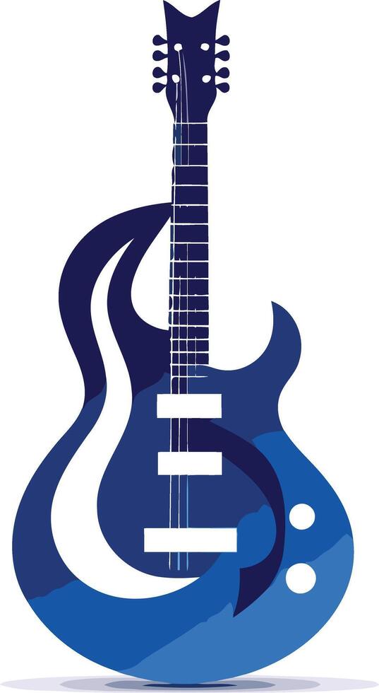 A striking, abstract silhouette of an electric guitar, perfect for branding and design projects vector