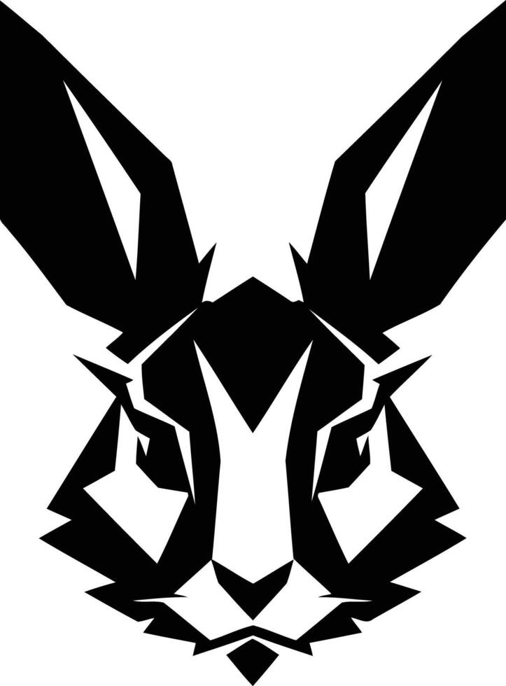 Geometric rabbit head logo design, perfect for branding, merchandise, and social media vector