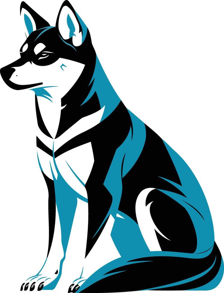A stylized, minimalist illustration of a sitting dog, perfect for branding, logos, and pet-related designs vector