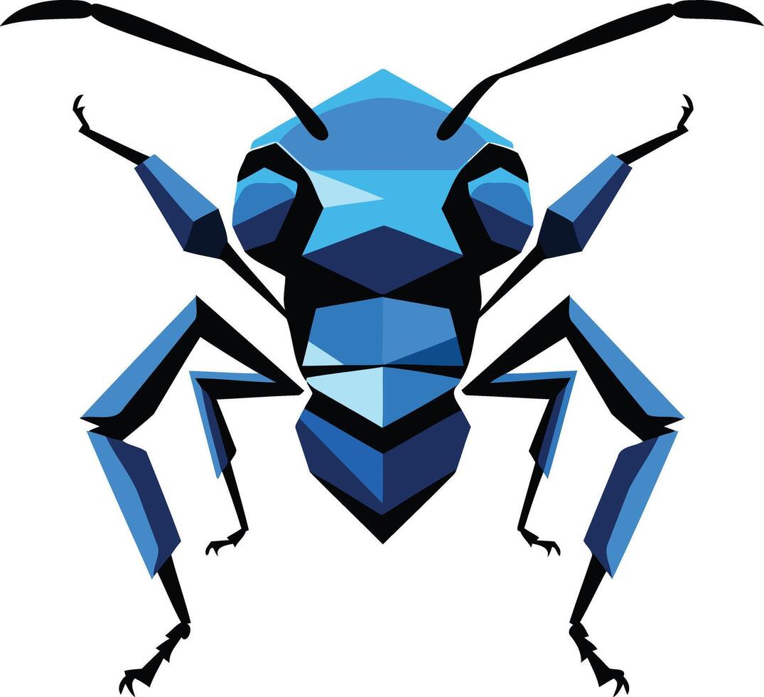 Modern and abstract blue ant logo design vector