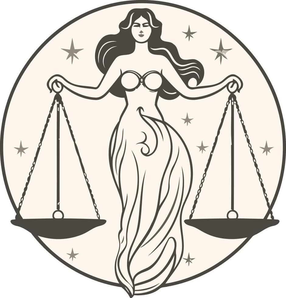 Libra Zodiac Sign Illustration vector