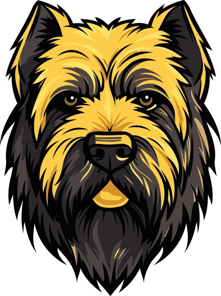 A bold and graphic illustration of a cairn terrier dog head, perfect for dog lovers and pet-related businesses vector