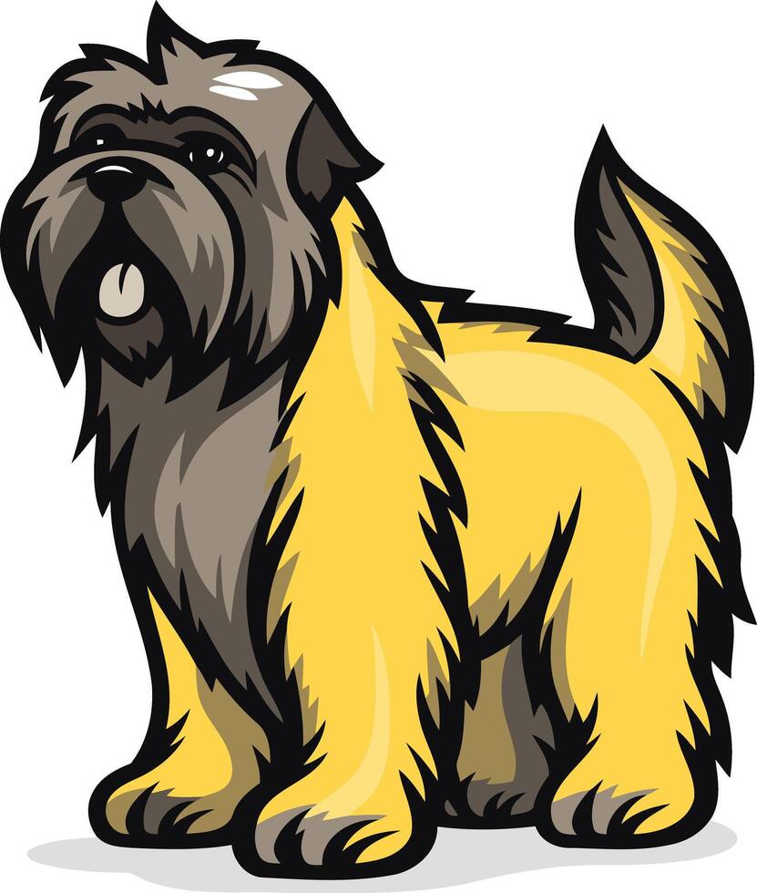Cute cartoon illustration of a cairn terrier dog breed, perfect for pet lovers, dog owners, and animal enthusiasts vector