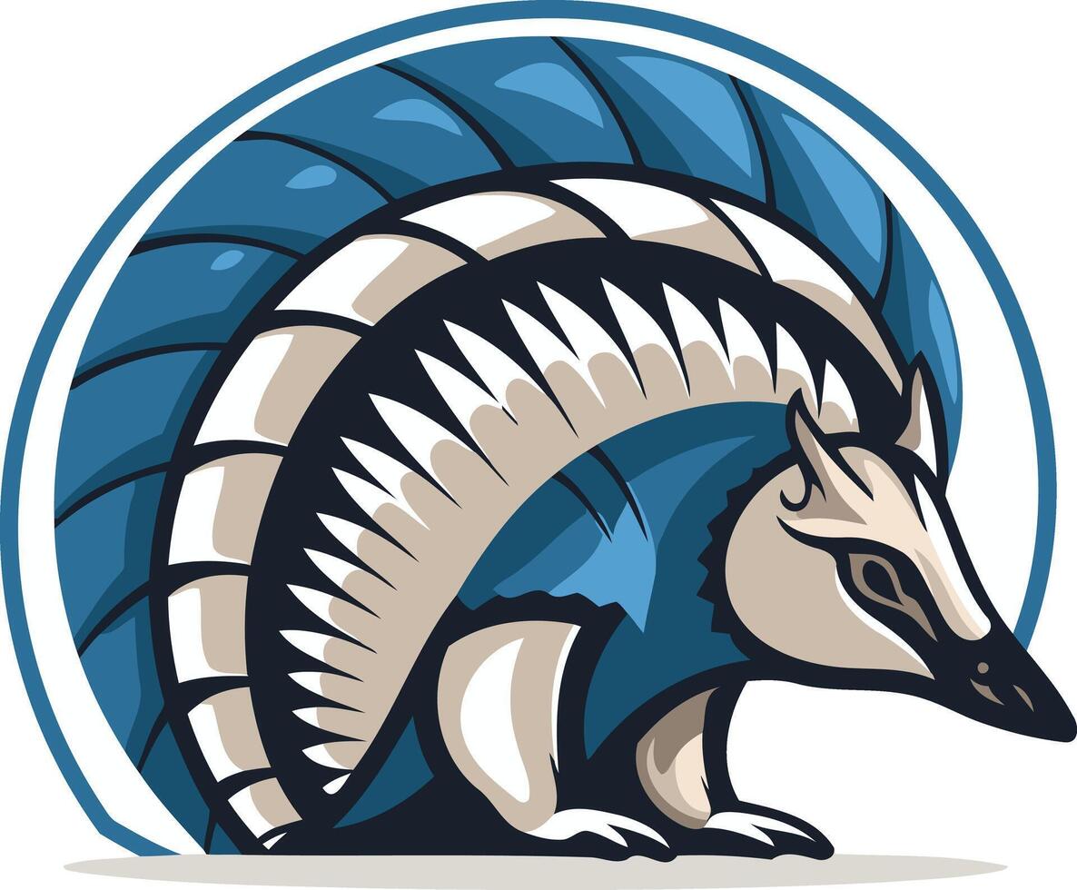 A bold and stylized illustration of an armadillo, perfect for branding, logos, and mascot designs vector