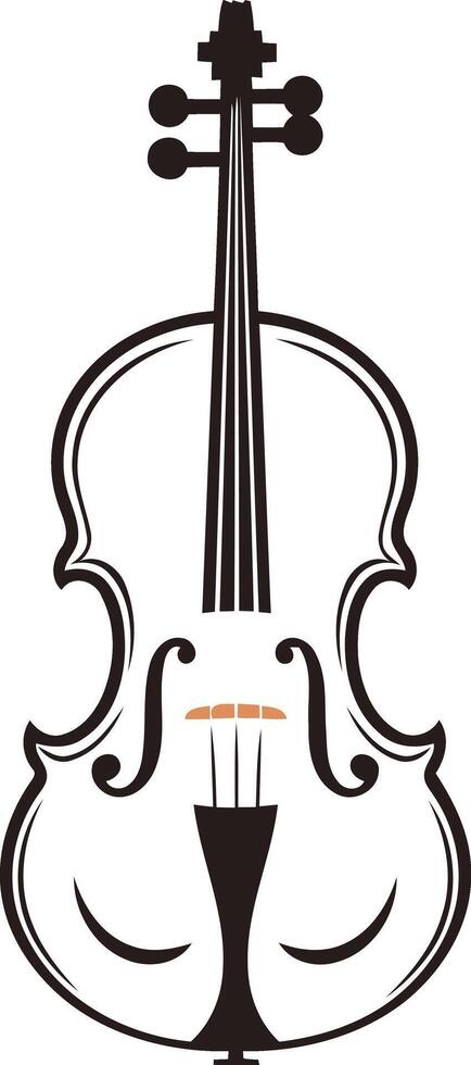 Simple, elegant line art illustration of a cello, perfect for music-related designs vector