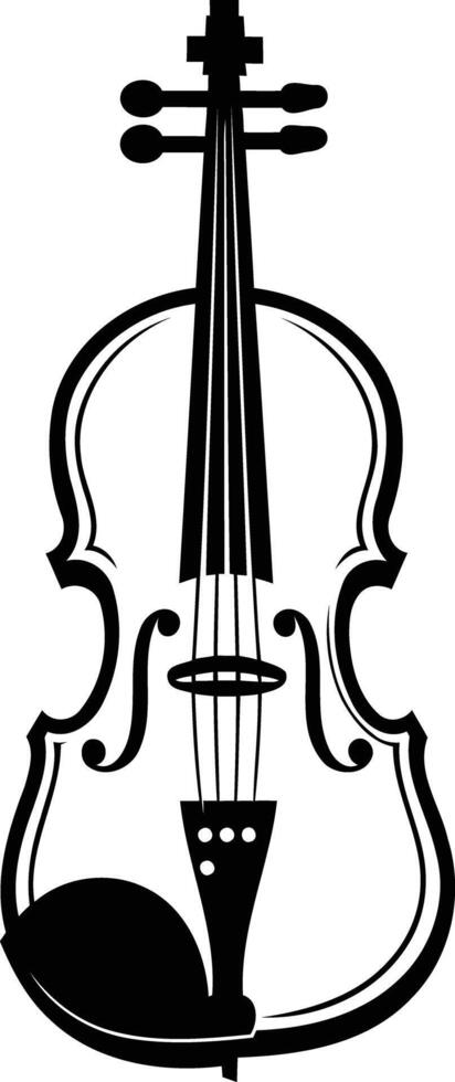 Simple, elegant silhouette of a violin, perfect for music related designs, websites, and social media vector