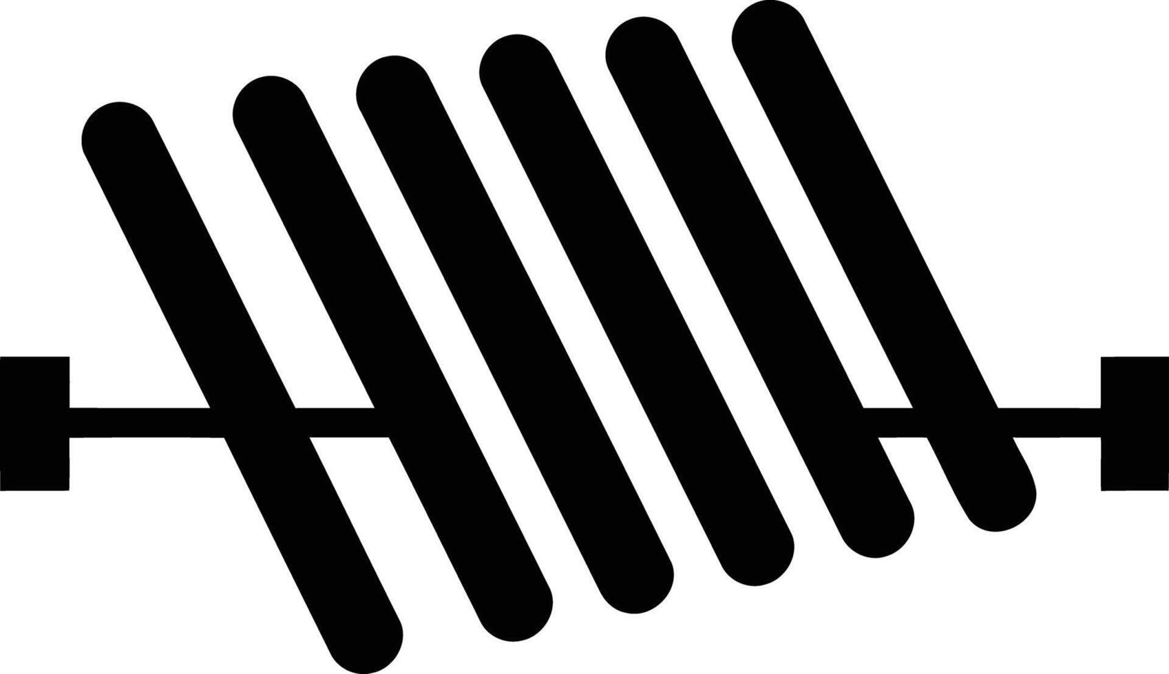 Simple, black and white illustration of a spring vector