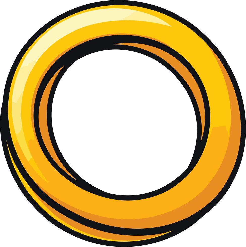 A single, bright gold ring, reminiscent of a classic game power-up vector
