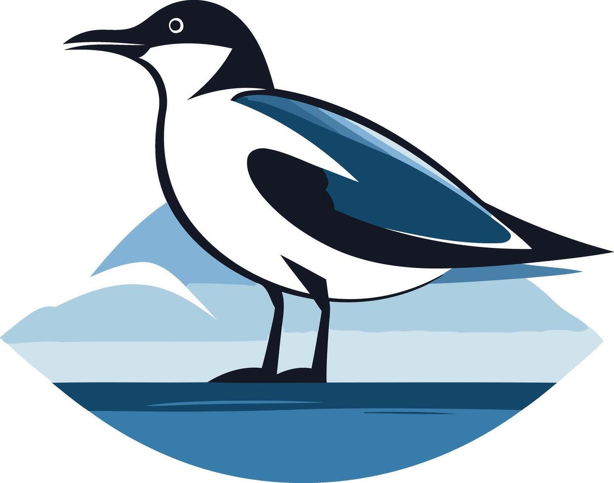 A stylized seagull illustration, perfect for branding or design projects related to nature, travel, or the ocean vector