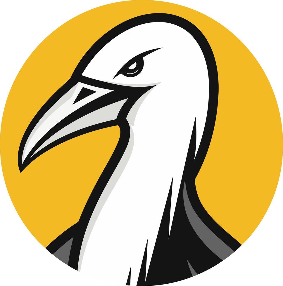 A bold and powerful illustration of a seagull head, perfect for logo design or branding vector