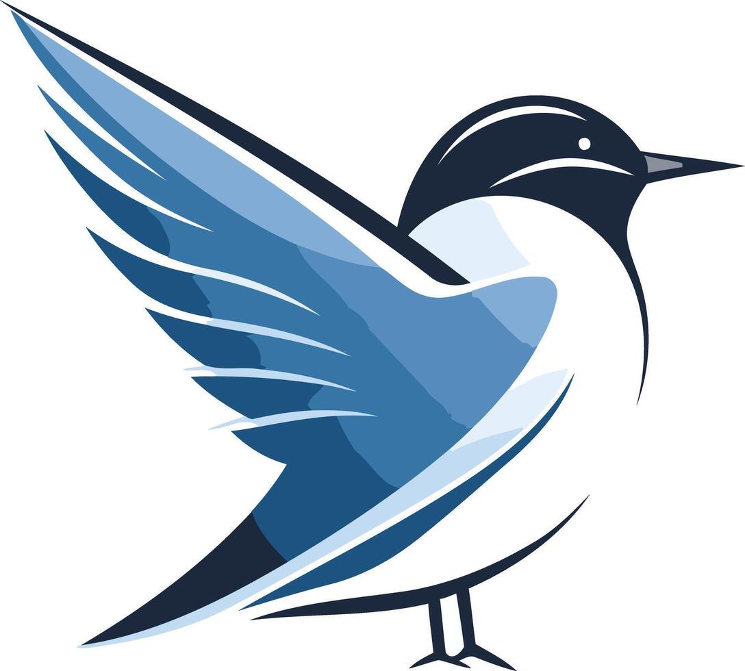 A stylized bluebird in flight, perfect for branding, logos, or nature-inspired designs vector