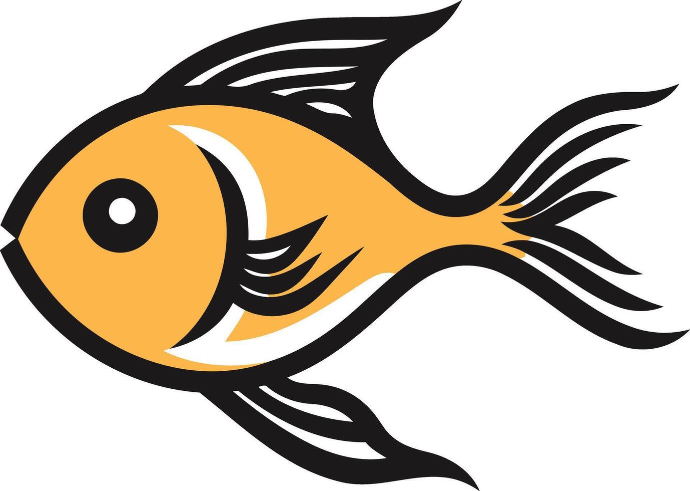A stylized orange fish logo, perfect for a seafood restaurant, pet store, or aquatic brand vector