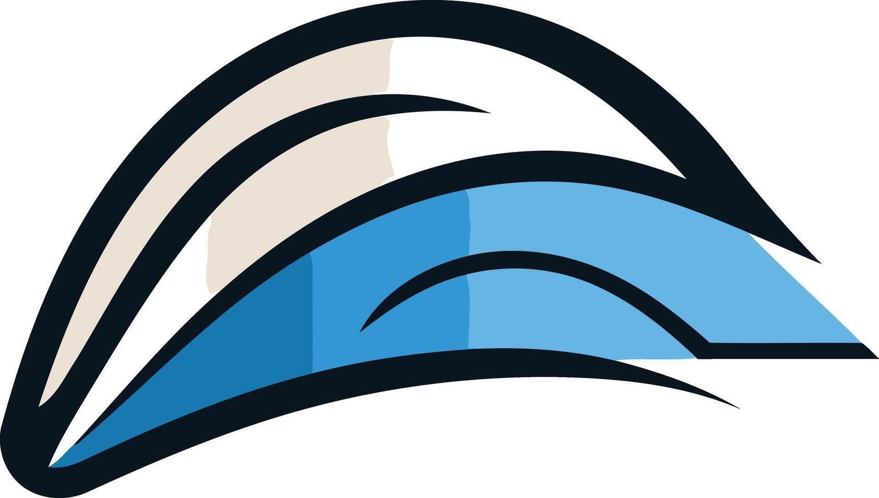 Abstract logo design featuring a stylized wave with bold colors and a dynamic curve vector