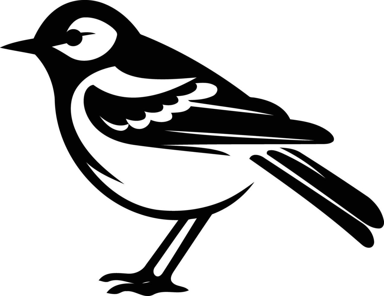 Simple and elegant black and white illustration of a bird silhouette vector