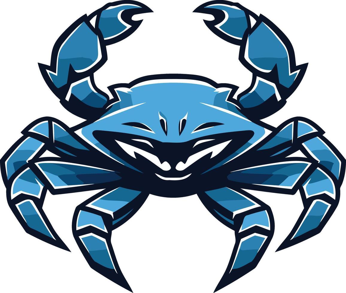 Fierce blue crab mascot logo design vector