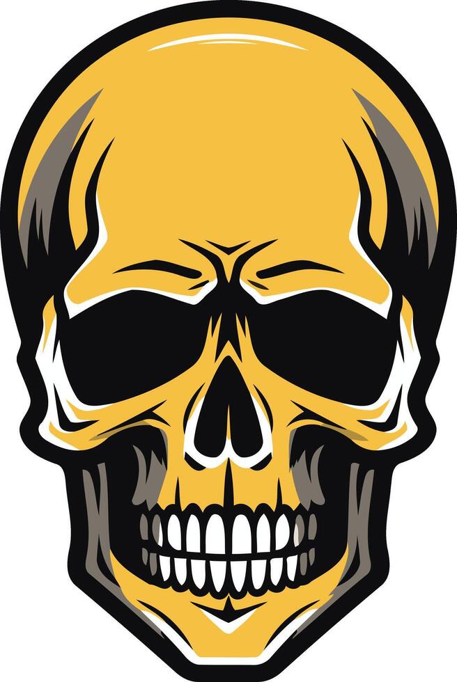 A bold, stylized gold skull logo, perfect for adding a touch of danger and edginess to your designs vector