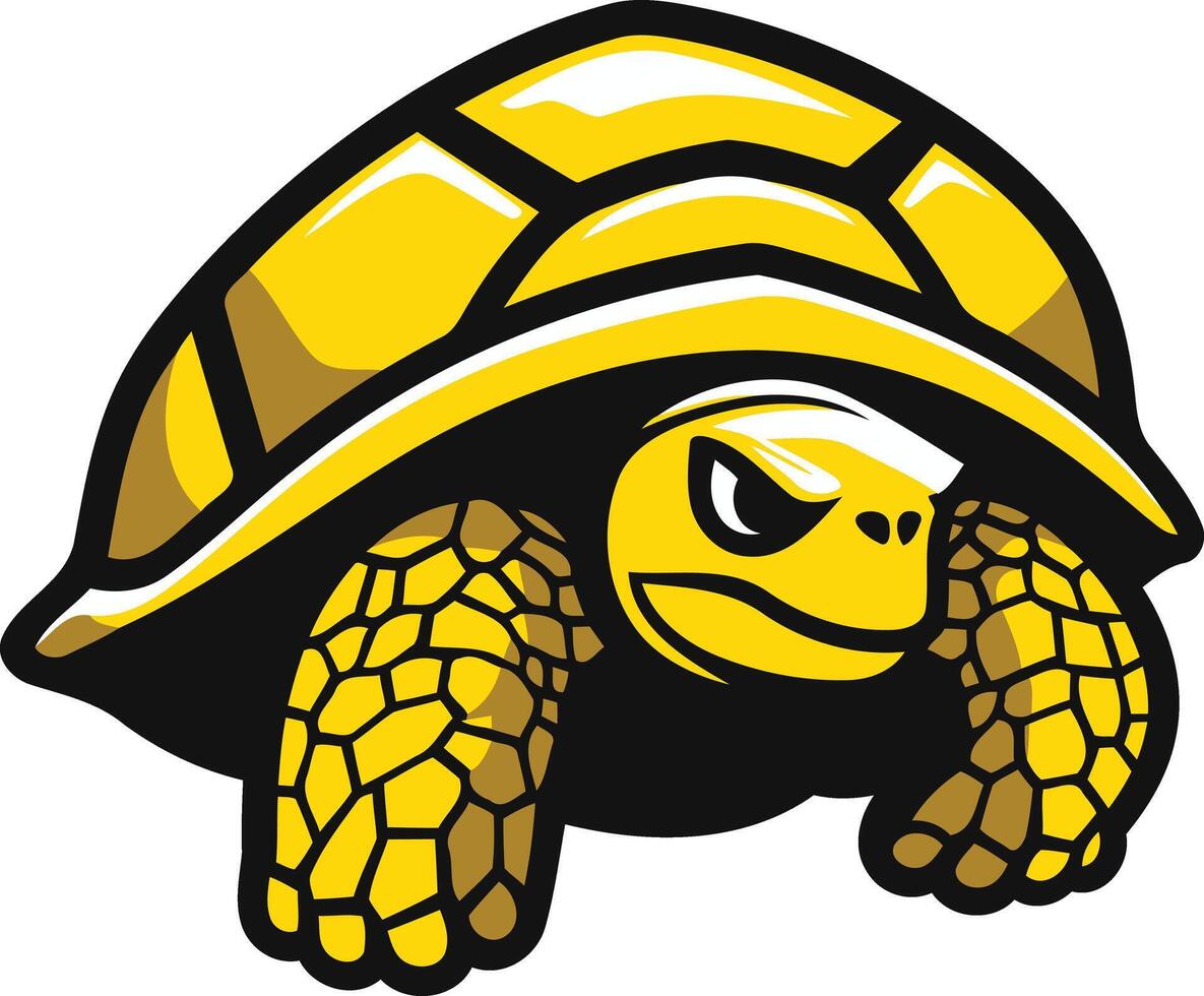 A fierce, cartoon-style turtle with an angry expression vector