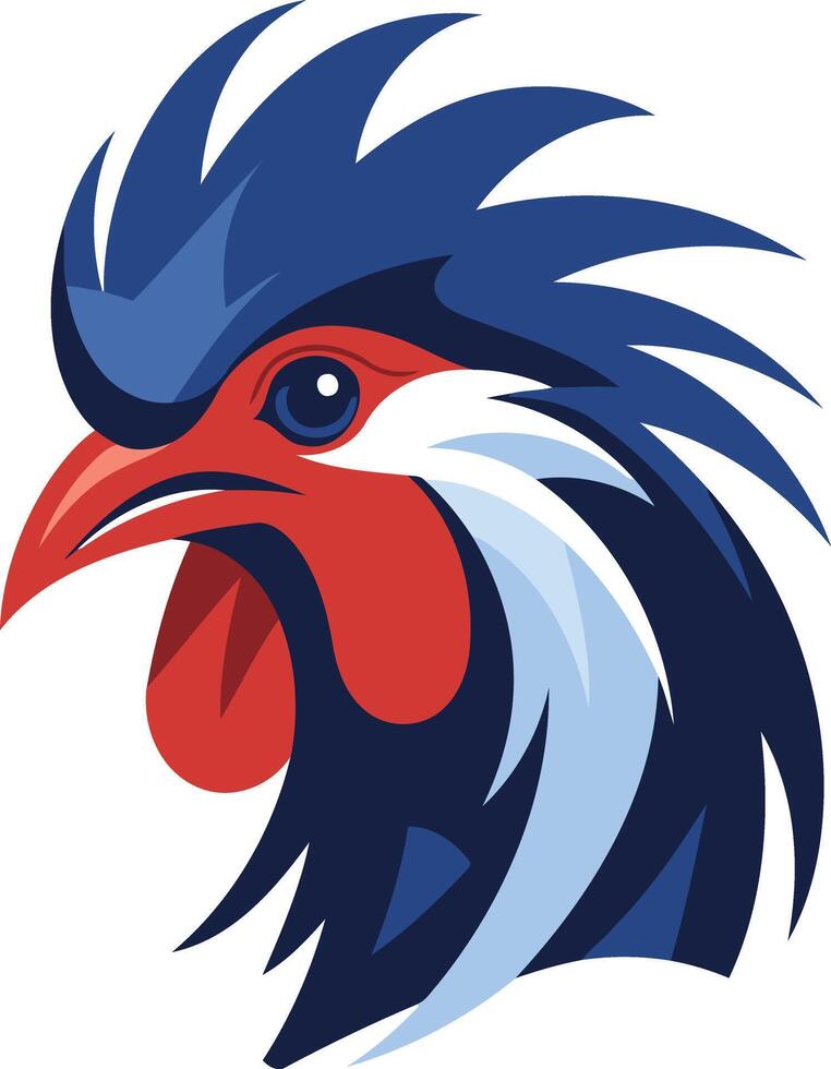 A bold and stylized rooster head illustration, perfect for branding, logos, and mascot designs vector