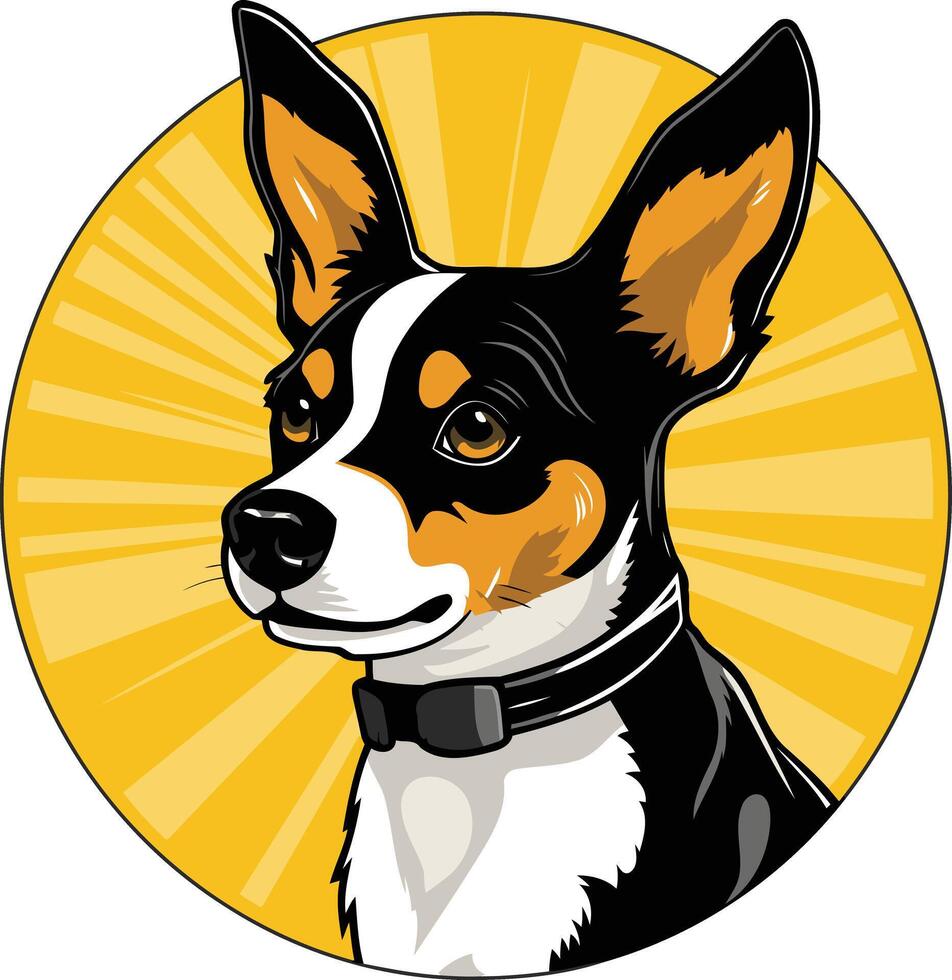 Cute cartoon chihuahua with big ears and a friendly face vector