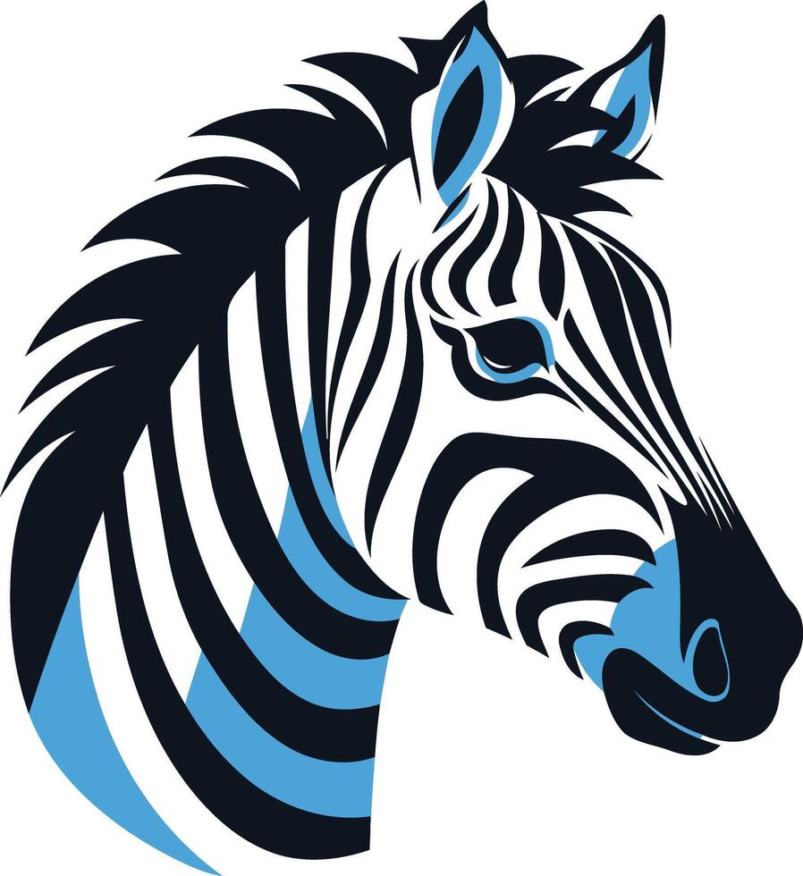 A stylish and modern zebra head logo, perfect for brands seeking a bold and unique identity vector