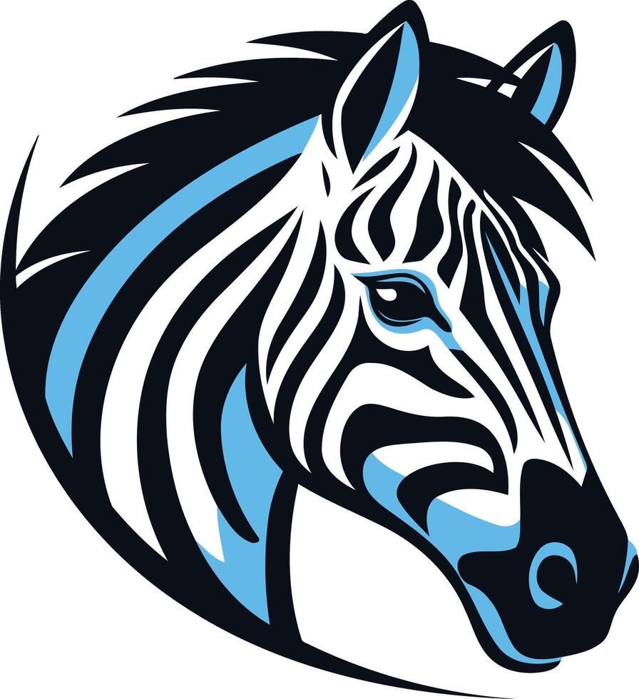 Bold and striking zebra head logo design vector