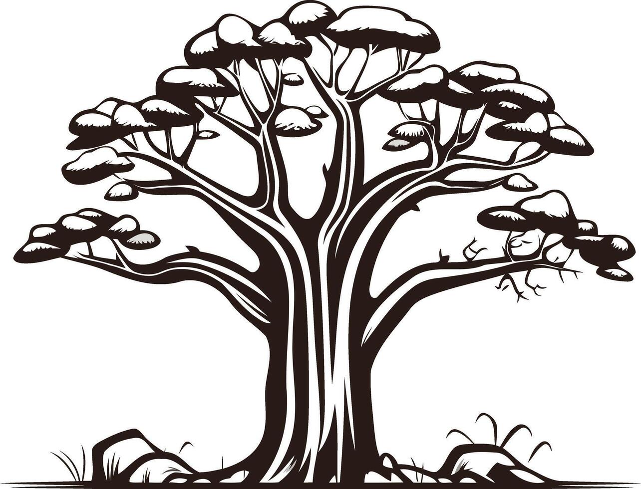 A simple yet powerful illustration of a majestic tree, perfect for logo design, branding, or nature-themed projects vector