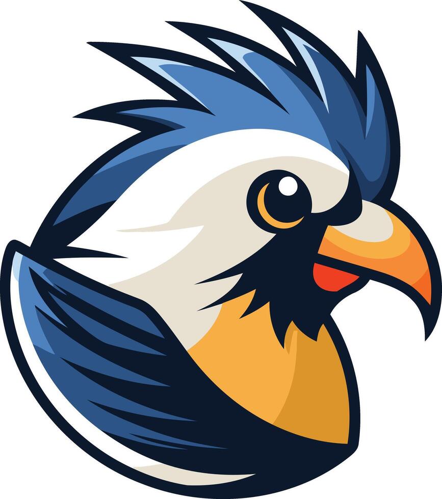 A friendly and cartoonish bird mascot logo, perfect for branding gaming teams, sports clubs, or any business seeking a fun and approachable identity vector
