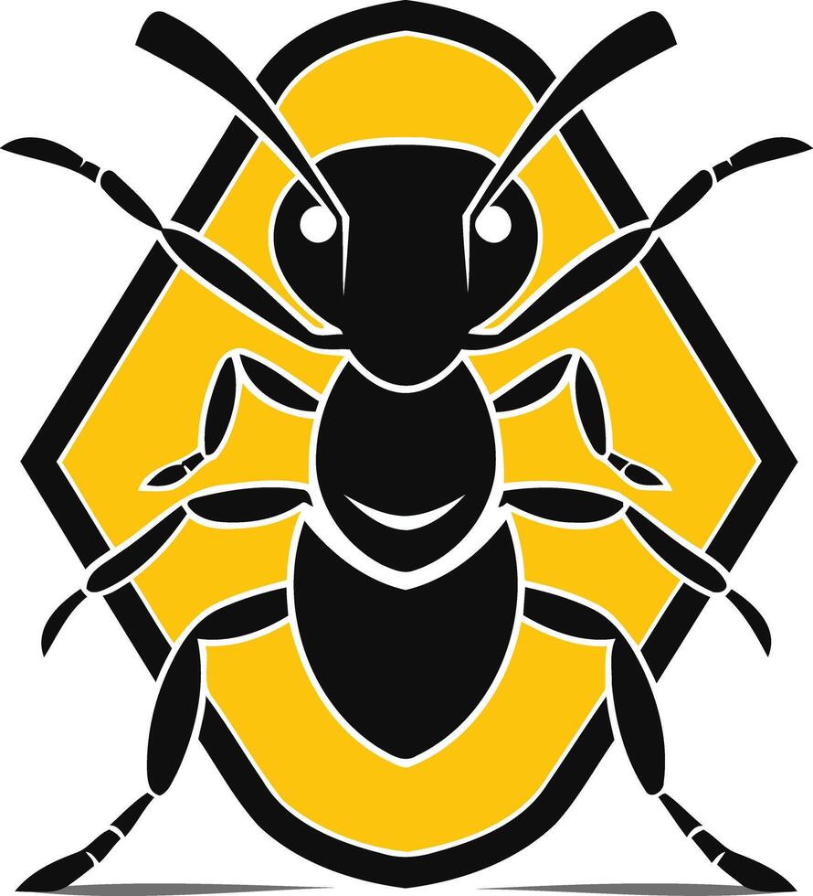 Bold and striking black ant logo design, perfect for businesses looking for a powerful and memorable symbol vector
