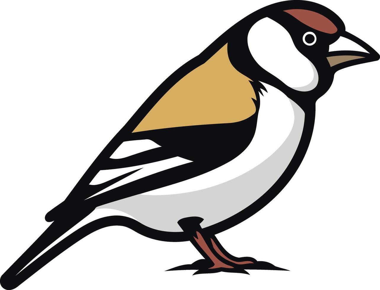 Illustration of a Yellow Crested Finch vector
