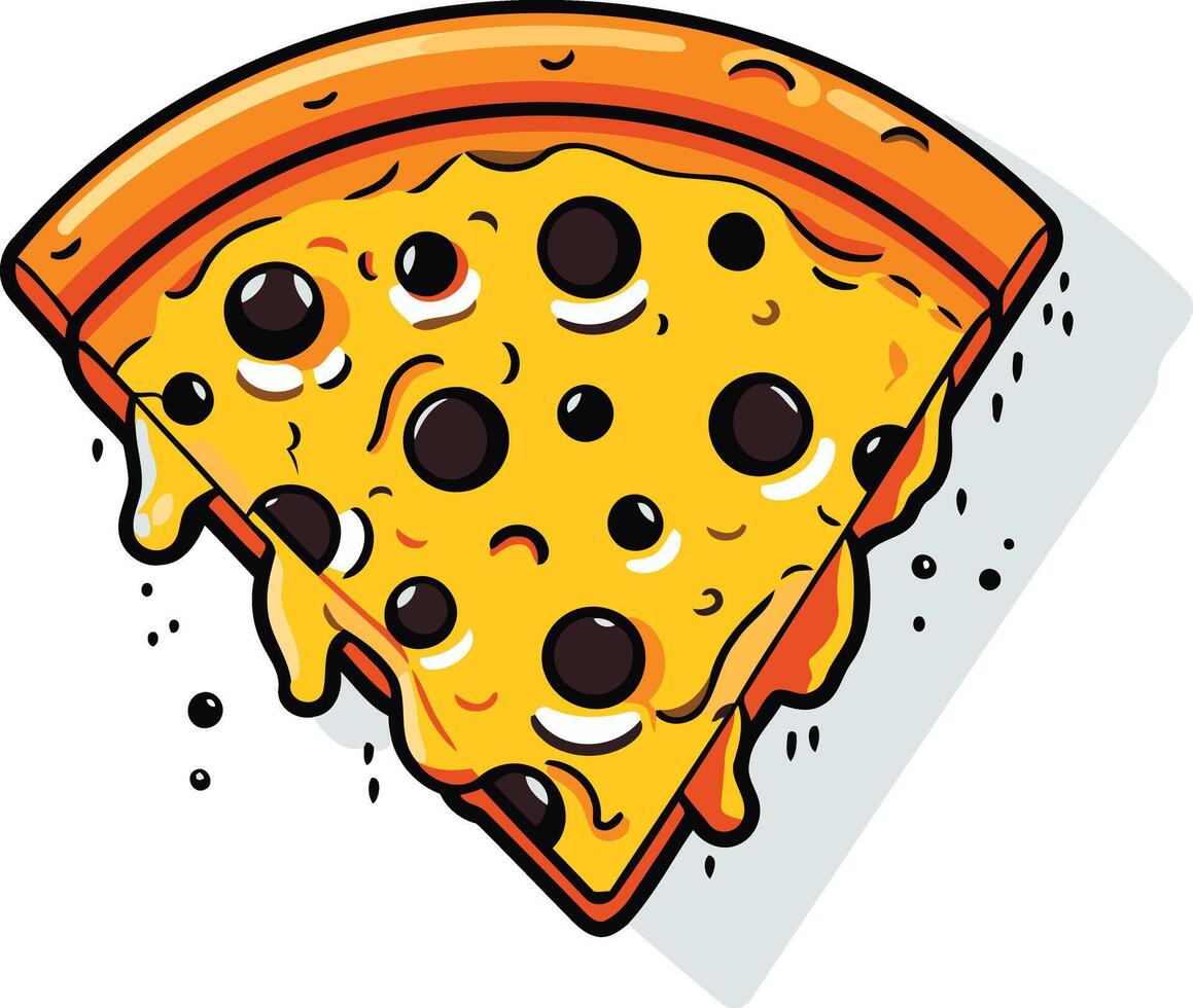 A Delicious Slice of Pizza with Melted Cheese vector